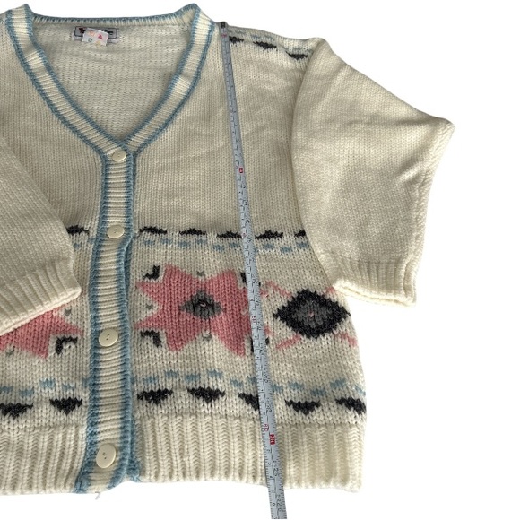 🌻4/$20 Vintage Pattern Knit Button Up Cardigan By Impulse Made In Taiwan Medium - Picture 5 of 16